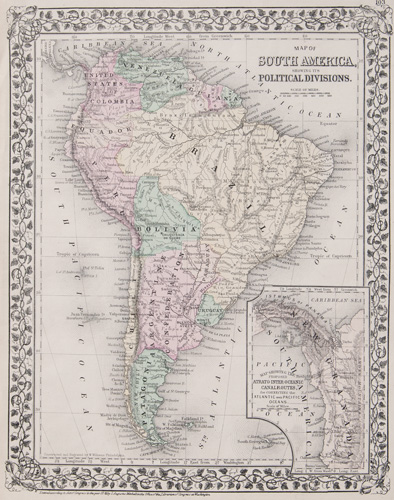 south american political divisions map 1876